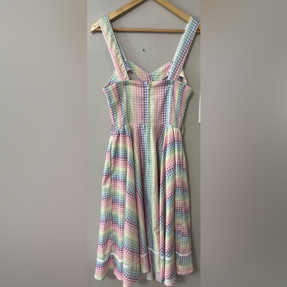 ✨ Voodoo Vixen Trixxie Rainbow Gingham Dress – Size L ✨ - Picture 5 of 12